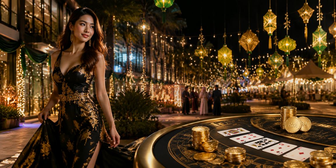 Pemain menikmati permainan baccarat di Johor Bahru sempena Hari Raya