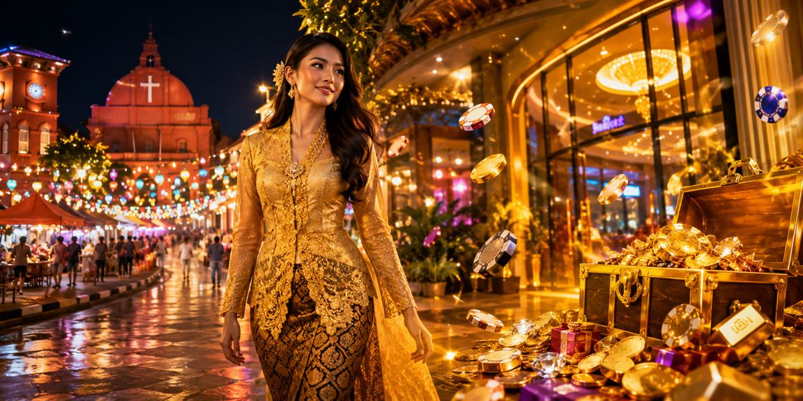 Pemain wanita berbaju kebaya menikmati aktiviti pertaruhan di Melaka