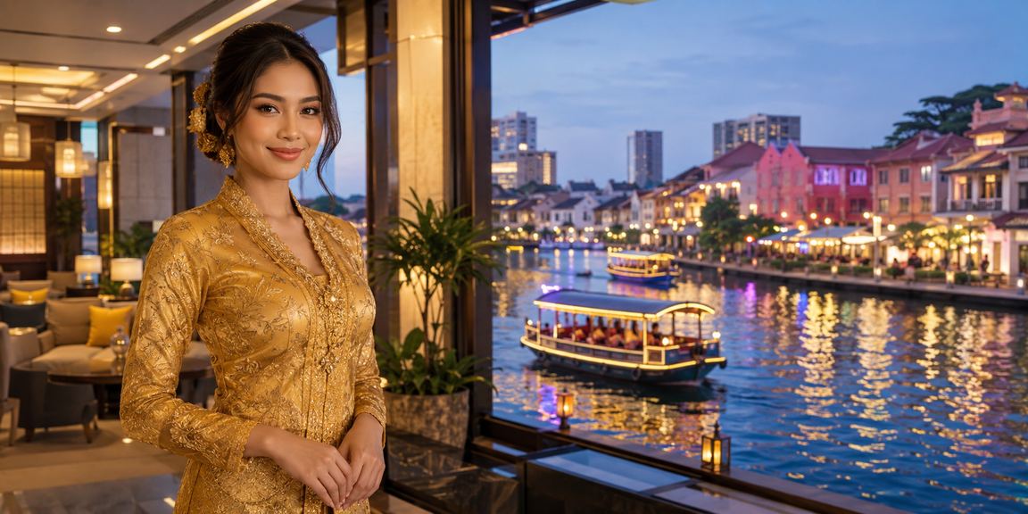 Wanita berbaju kebaya menikmati permainan kasino di Melaka dengan penuh gaya