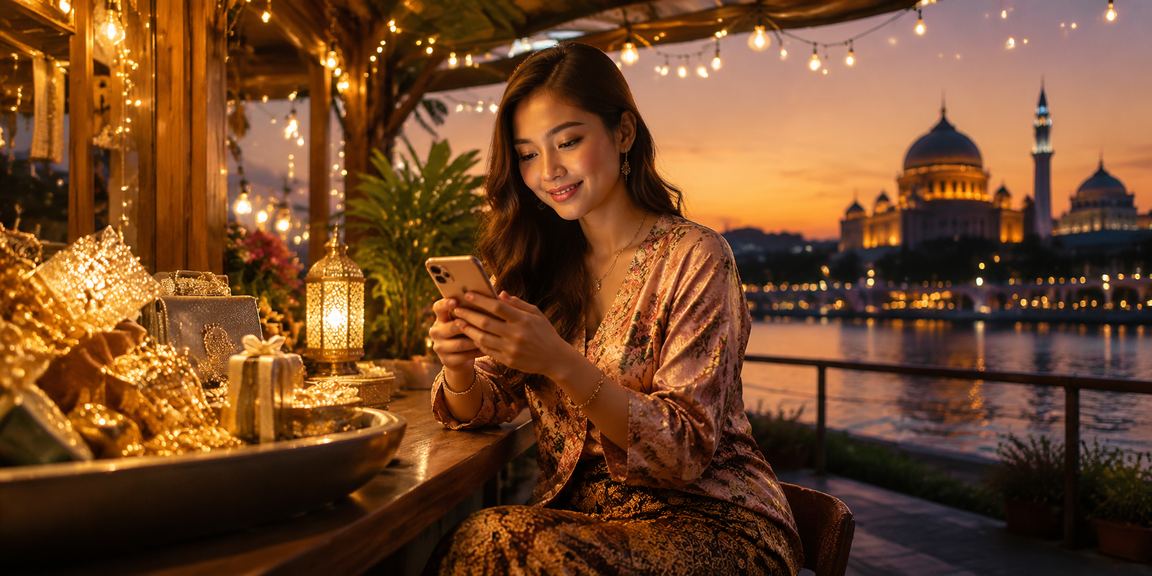 Orang ramai menggunakan telefon pintar untuk kasino mudah alih di Putrajaya